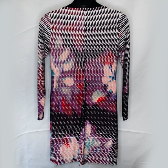 Rachel Roy Floral Drape Dress Women XL Long Sleeve Jersey Knit Casual Work CC04X - Picture 4 of 5